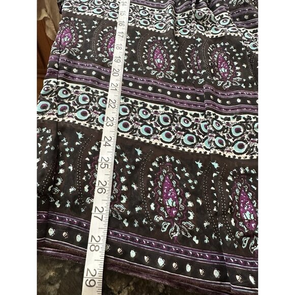 Studio Y Sheer Floral Paisley Beaded Blouse V Neck Sz XL Purple Whimsigoth - Picture 7 of 11